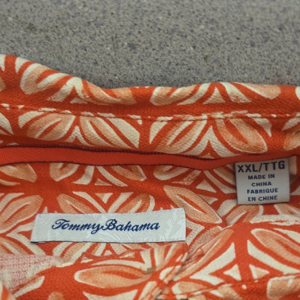 Tommy Bahama Coral Leaf Pattern Shirt